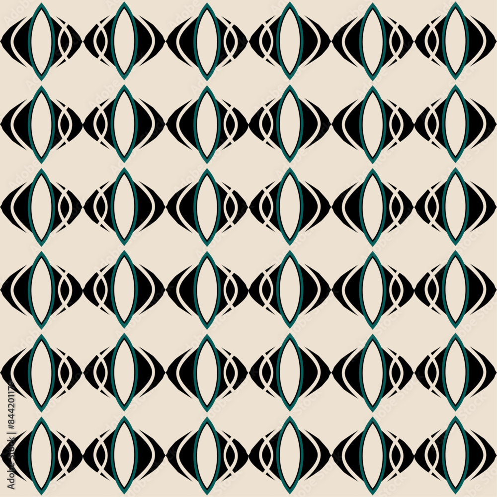 Fototapeta premium seamless pattern black and white abstract geometric background with shapes graphic design print for fabric banners home decor surface design packaging vector illustration