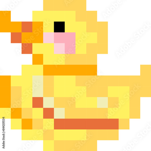 Duck cartoon icon in pixel style