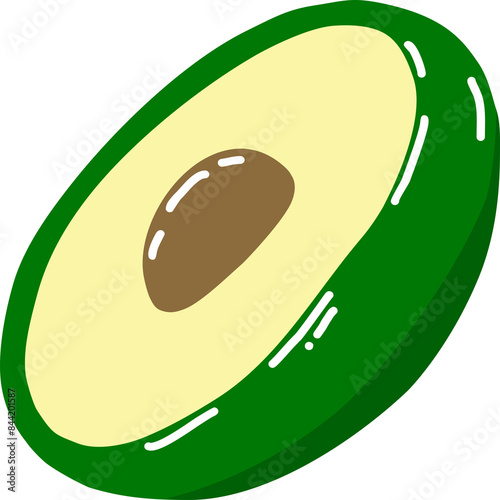 Avocado cartoon in icon style