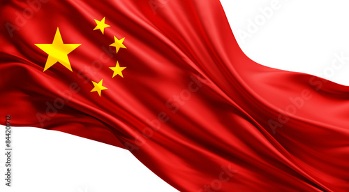 Vászonkép China flag isolated on white background with copy space 3D Render