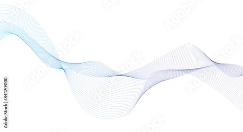 Wave lines design blue waves smooth flowing dynamic isolated on white background. Technology, digital, communication, science, music concept vector background illustration