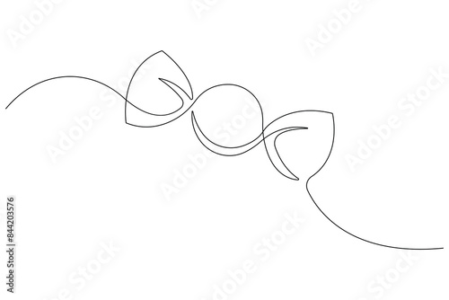 Continuous one line drawing of chocolate bar, Sweet candy set hand drawn vector illustration
