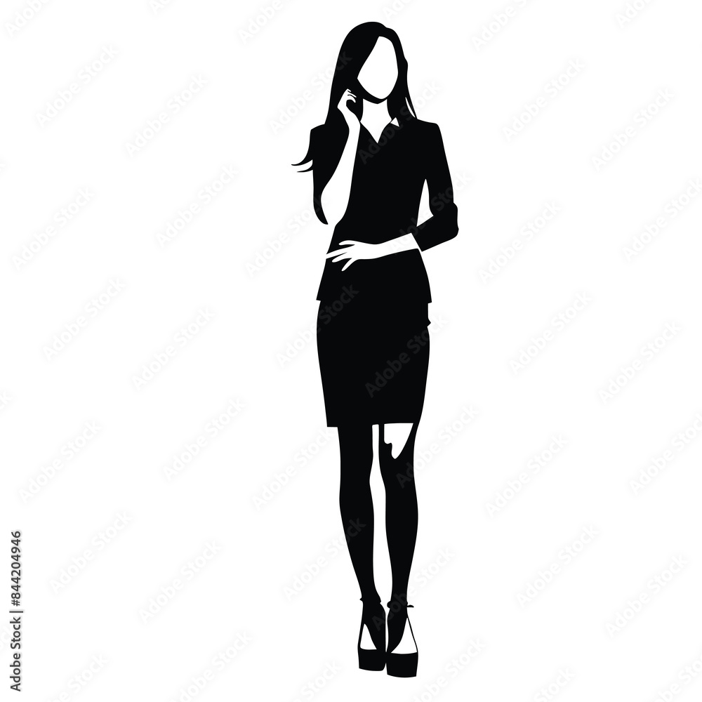 Fototapeta premium silhouette of a woman in a black dress