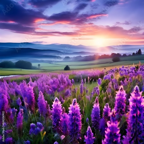 lavender field at sunset