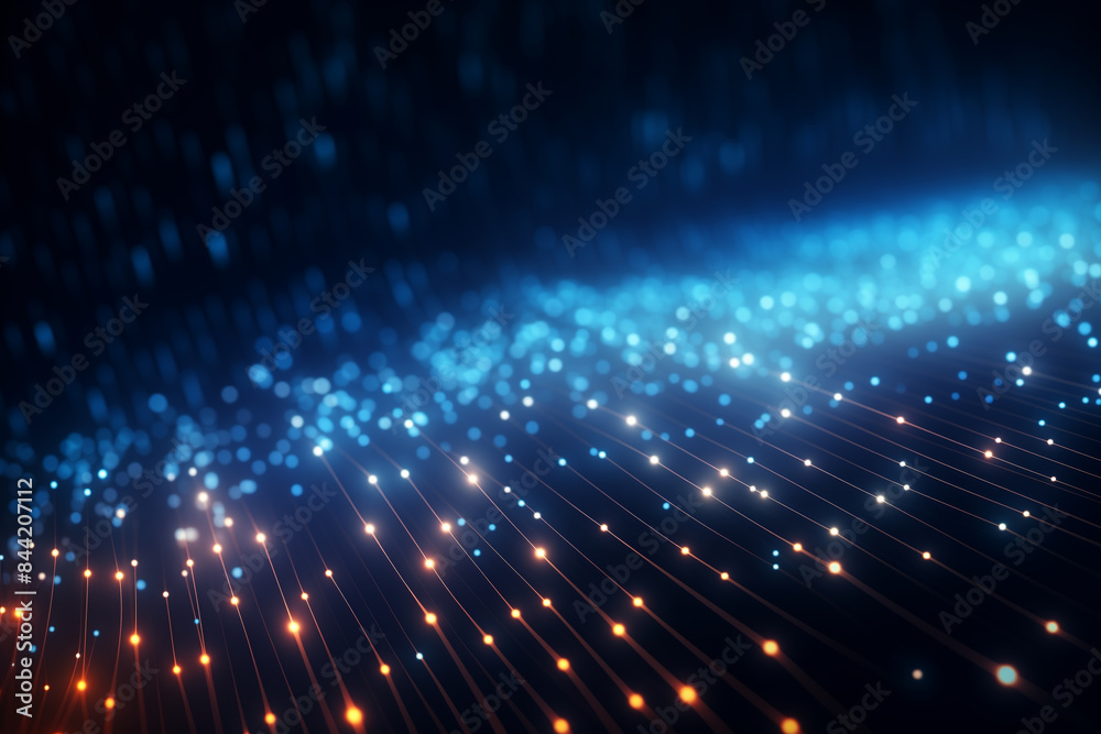 Obraz premium Abstract technology mesh digital line electronic network data innovation concept background.