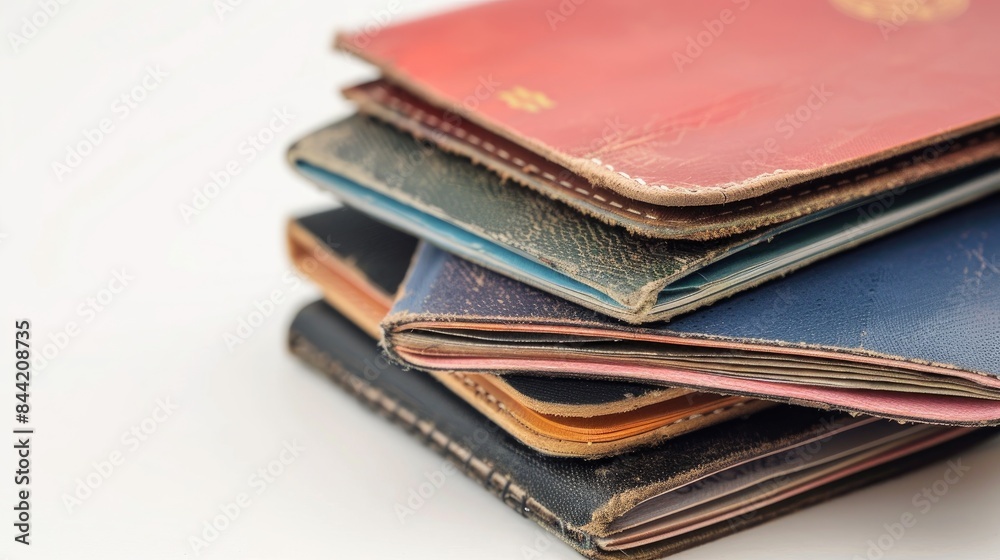 Stack of passports on white background Stack of passports on white background