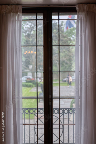 Rainy Day Garden View Through Window