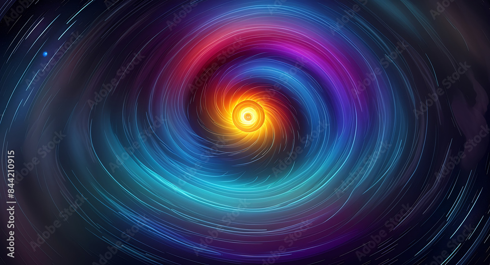 An Abstract colorful space theme spiral background with a black hole in the center, abstract image of wormhole or space time tunnel concept
An Abstract colorful space theme spiral background with a black hole in the center, abstract image of wormhole or space time tunnel concept