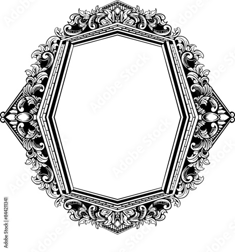 oval vintage frame ornaye patern elite round frame for wedding invitations stock illustration