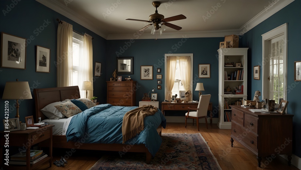 A mystery unraveling within the confines of a cluttered bedroom ai_generated