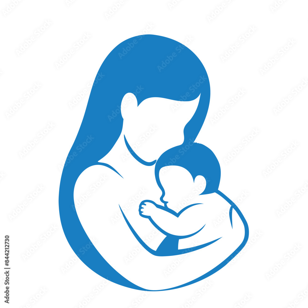 Fototapeta premium Mother and baby isolated on white background 8