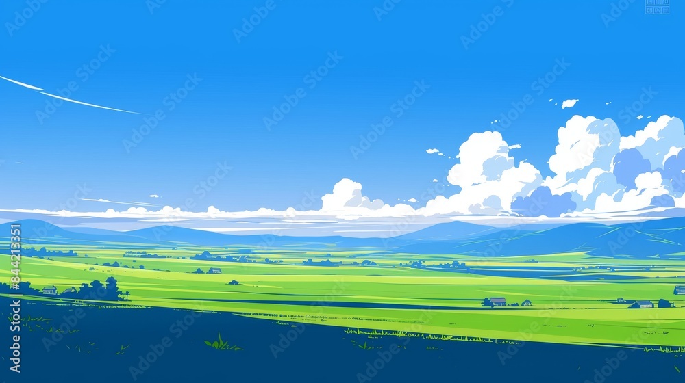 Obraz premium Stunning Summer Landscape Illustration