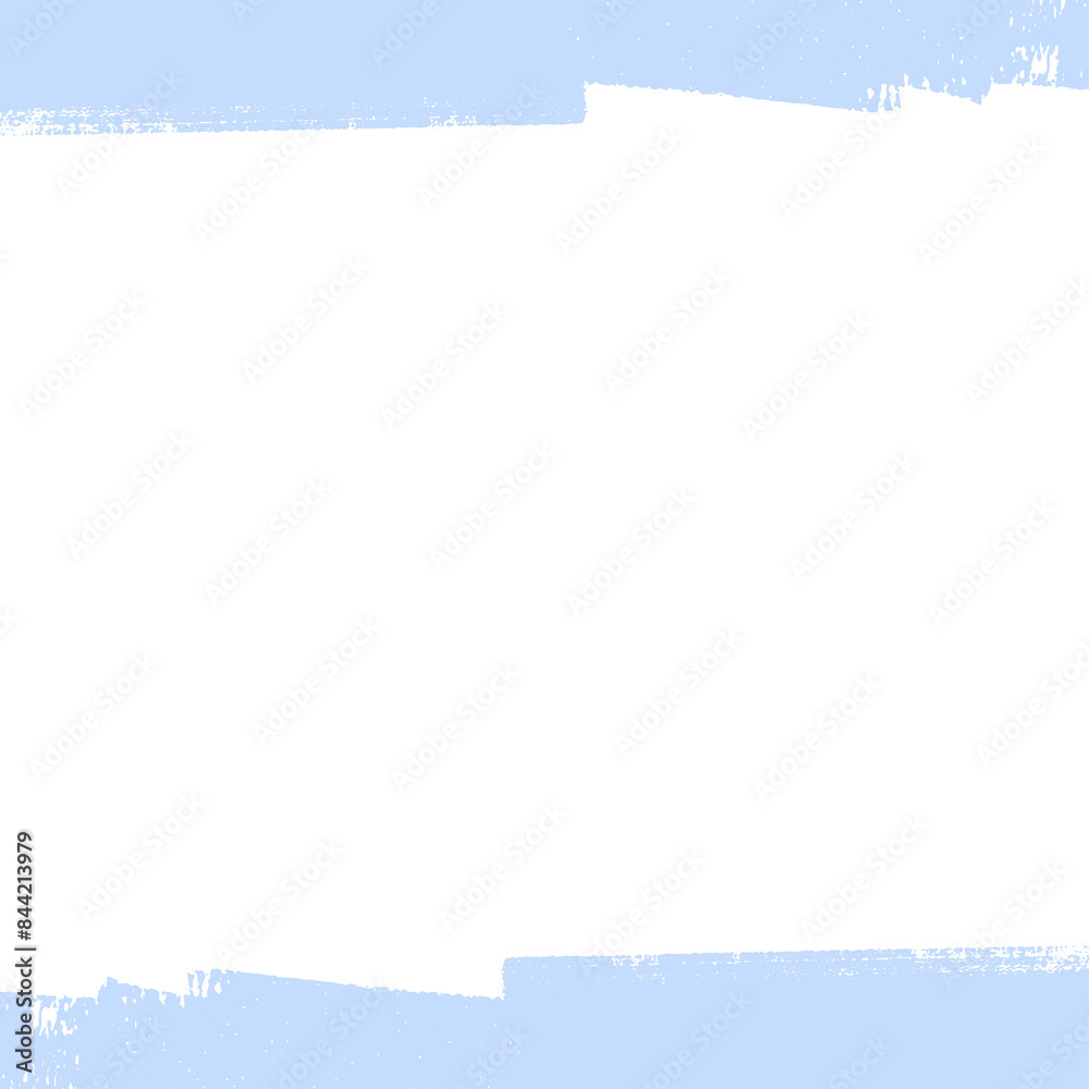 Fototapeta premium pastel blue frame brush strokes with transparent background