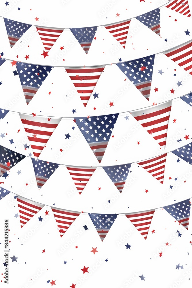 Realistic image of American flag bunting for Patriot Day. Realistic image of American flag bunting for Patriot Day.