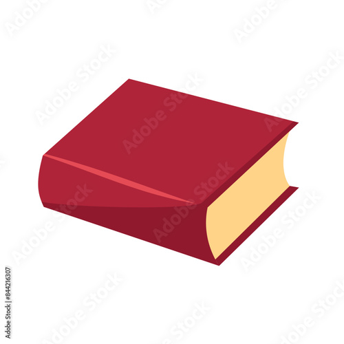 Red book vector illustration, thick red book flat icon, cartoon style image