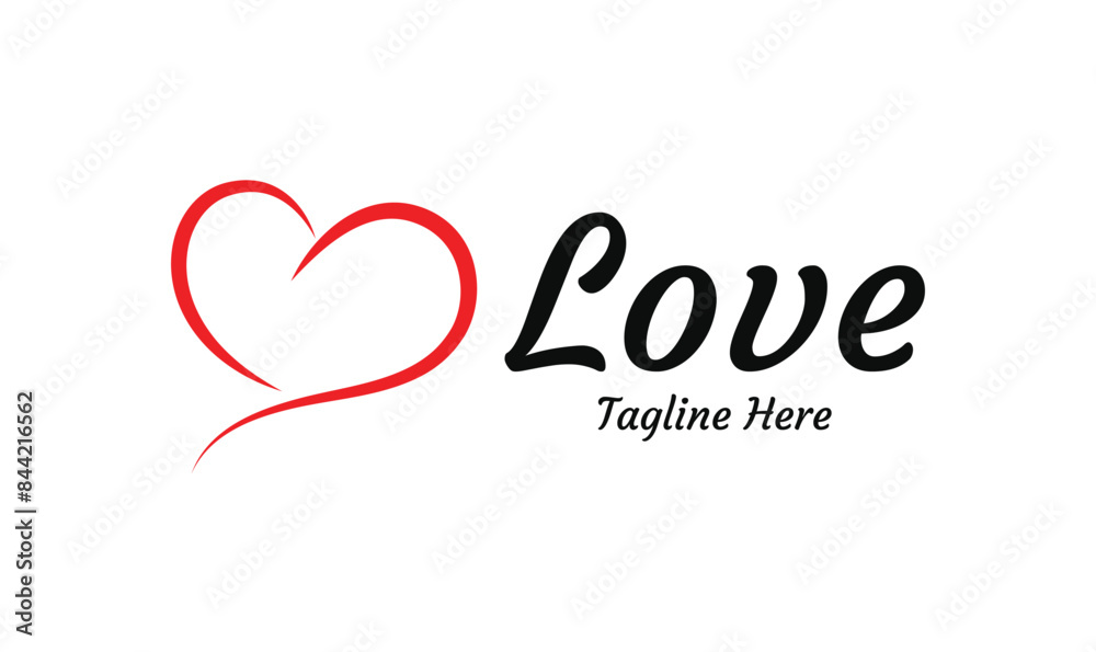 Love creative logo design minimal red heart design symbol vector Love creative logo design minimal red heart design symbol vector