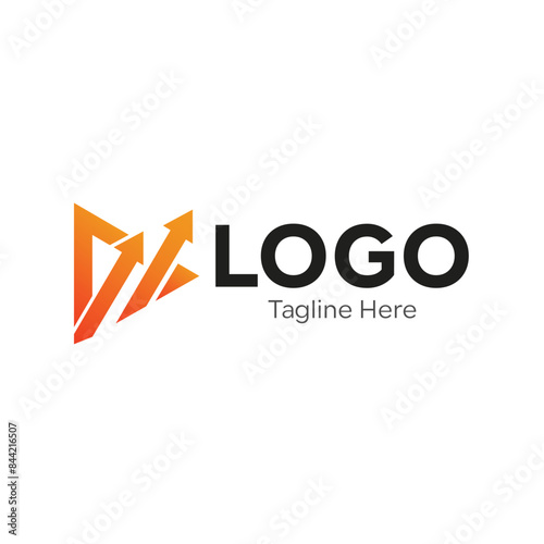 Free Download Corporate Business simple logo design with arrow combination symbol vector illustration - GFXLoad