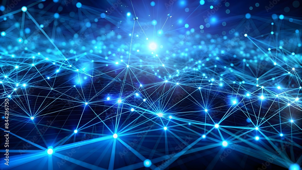 Technology concept Abstract and futuristic blue dots and lines connected together Technology concept Abstract and futuristic blue dots and lines connected together