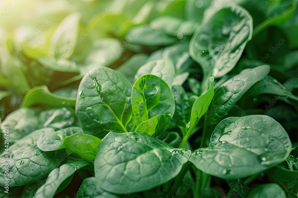 Fresh spinach growing in garden Fresh spinach growing in garden