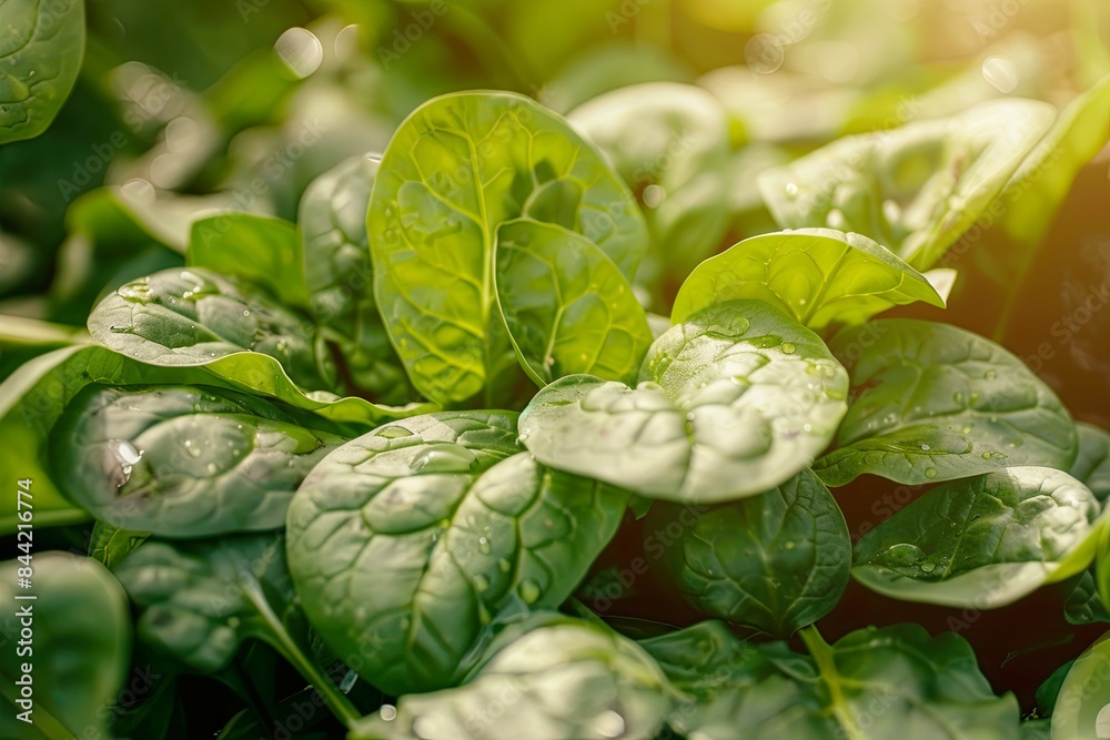 Fresh spinach growing in garden Fresh spinach growing in garden