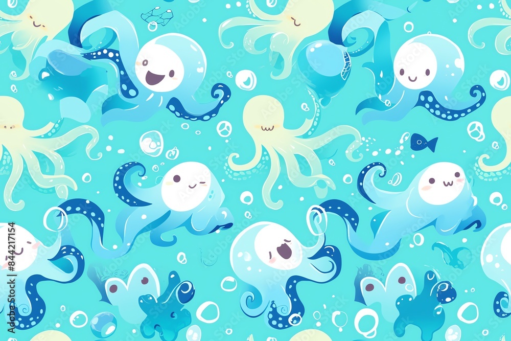 Cute octopus seamless pattern Cute octopus seamless pattern
