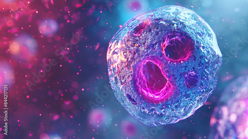 Human Cell with visible nucleolus and chromatin photo