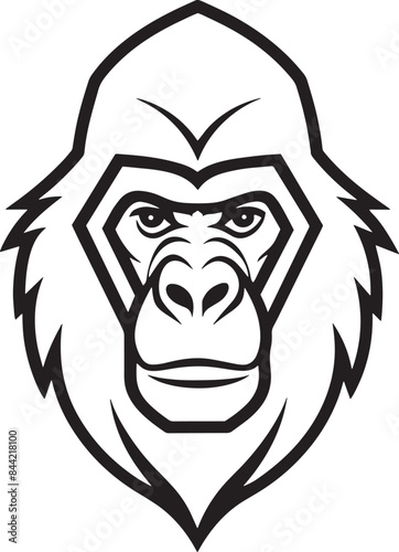 minimal gorilla logo illustration black and white