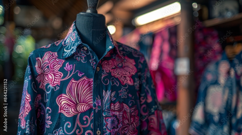 Batik Shirt on Traditional Background Batik Shirt on Traditional Background