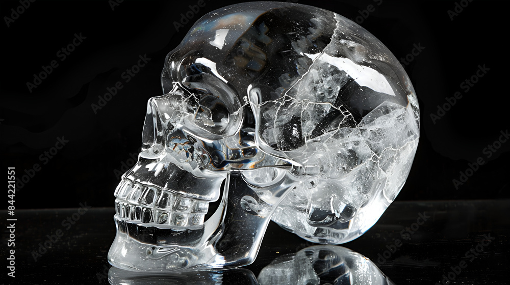 Fototapeta premium crystal skull on black
