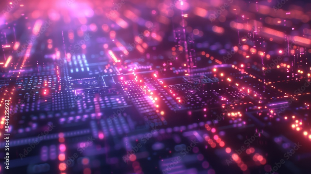 Binary Data with Neon Effect Binary Data with Neon Effect