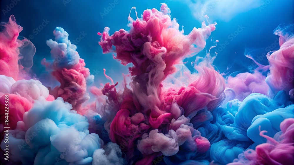 Hyper-Realistic Pink Smoke Against a Striking Blue Backdrop Hyper-Realistic Pink Smoke Against a Striking Blue Backdrop