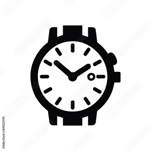 Hand Watch Silhouette Vector with white color background
