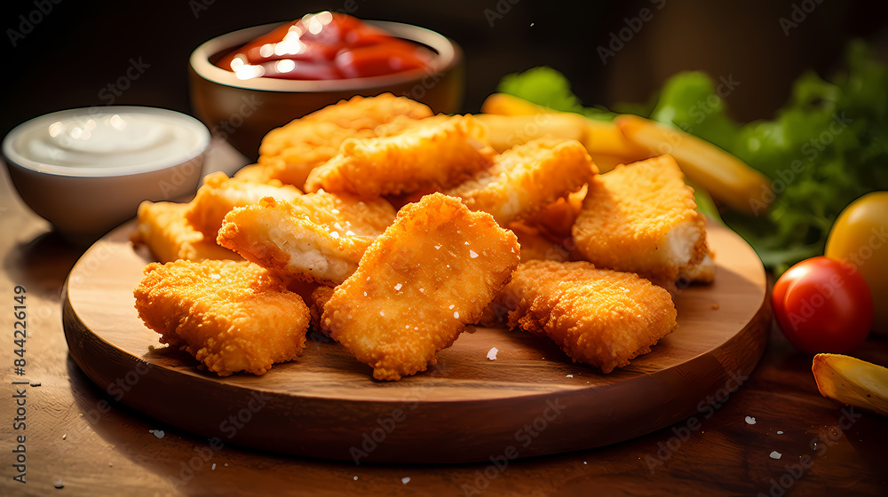 Fototapeta premium Fried chicken nuggets commercial photography
