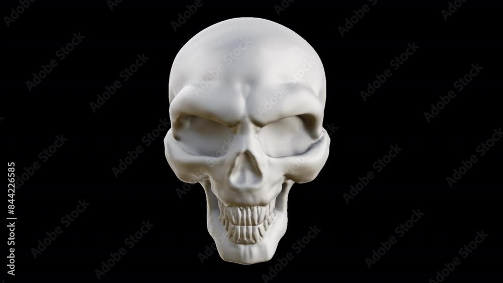skull skeleton head from various perspectives view rotating looping transparent skull skeleton head from various perspectives view rotating looping transparent