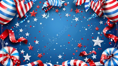 Decorated Patriot Day backdrop with patriotic elements.
