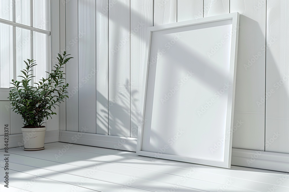 Minimalist Frame and Decor on Wooden Shelf Minimalist Frame and Decor on Wooden Shelf