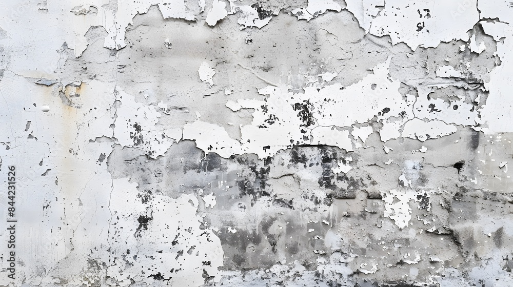 Fototapeta premium Blank white grunge cement wall texture background, banner, interior design background, banner. 
