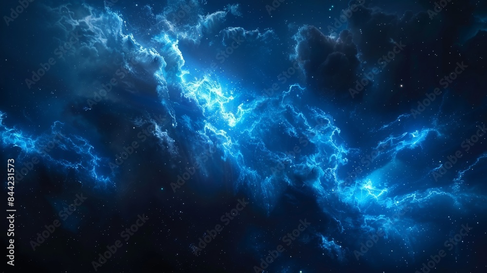 Fototapeta premium Abstract blue lightning background