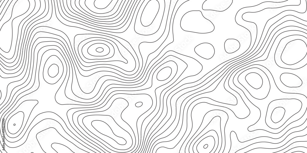 Fototapeta premium White background and black lines topography contour map. abstract geography curve wave line vector illustration. luxury topography contour map grid pattern backdrop background.