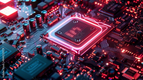 Electronic Circuit with Neon Light Effect 