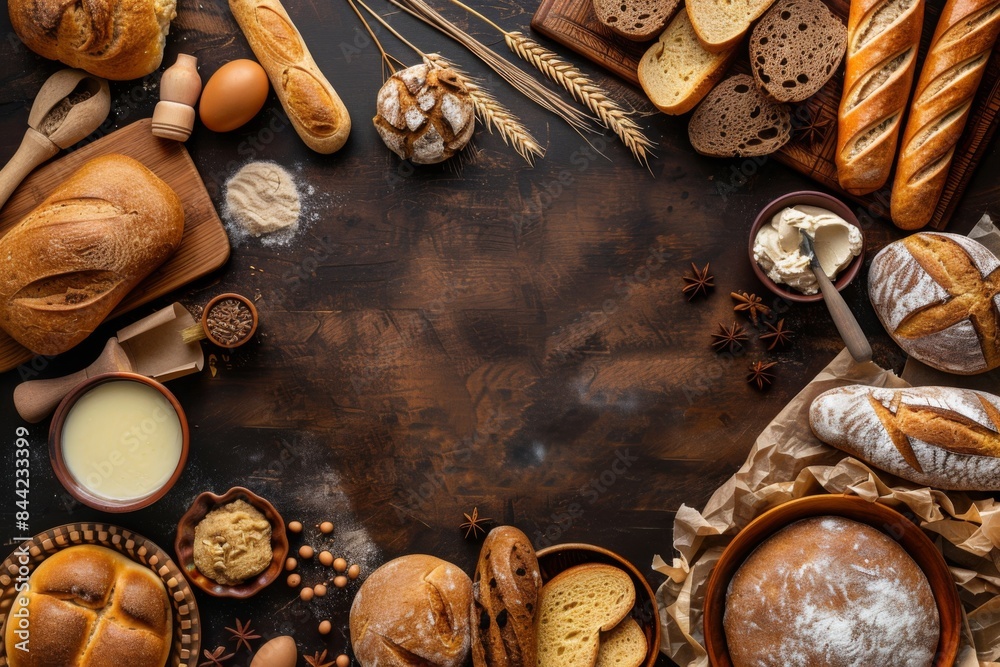 Different bakery products with empty copy space Different bakery products with empty copy space