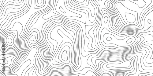 White background and black lines topography contour map. abstract geography curve wave line vector illustration. luxury topography contour map grid pattern backdrop background.