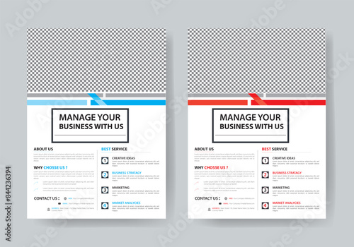 The Flyer Template is made in Adobe Illustrator format. This Template is best suitable for your Business. You can set images and change text, and color very quickly and easily.