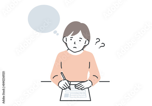 履歴書の書き方に悩む女性