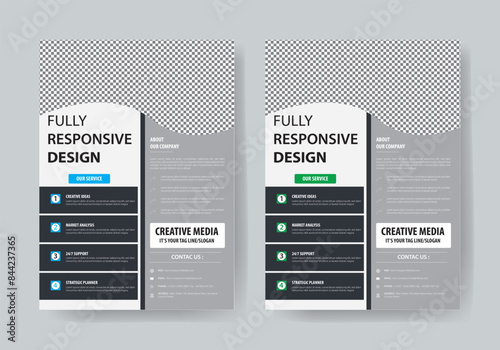 The Flyer Template is made in Adobe Illustrator format. This Template is best suitable for your Business. You can set images and change text, and color very quickly and easily.
