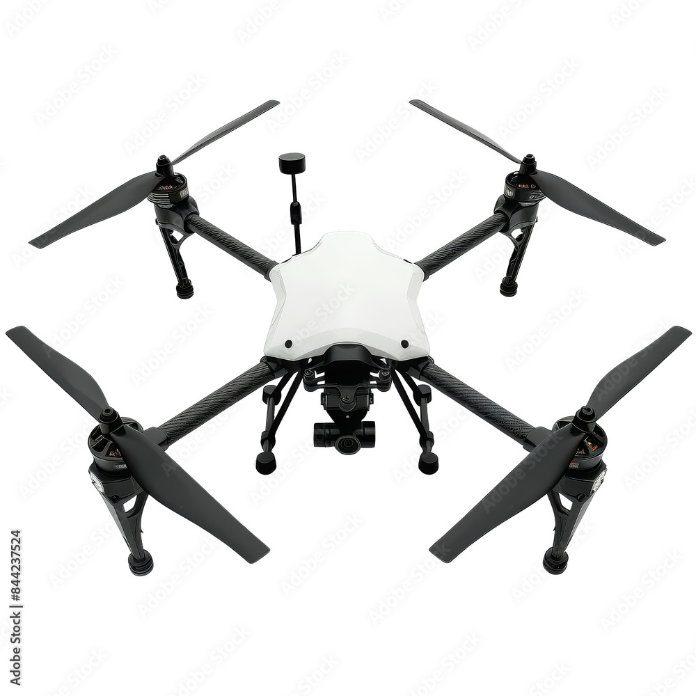 High-resolution photo of a modern quadcopter drone isolated white background, transparent background, perfect for technology and aerial photography concepts. High-resolution photo of a modern quadcopter drone isolated white background, transparent background, perfect for technology and aerial photography concepts.