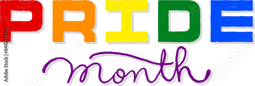 LGBT pride art on white background. template for poster, social network, banner, cards. word PRIDE for poster. LGBTQ love symbol background. Concept design.