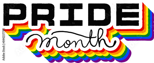 LGBT pride art on white background. template for poster, social network, banner, cards. word PRIDE for poster. LGBTQ love symbol background. Concept design.