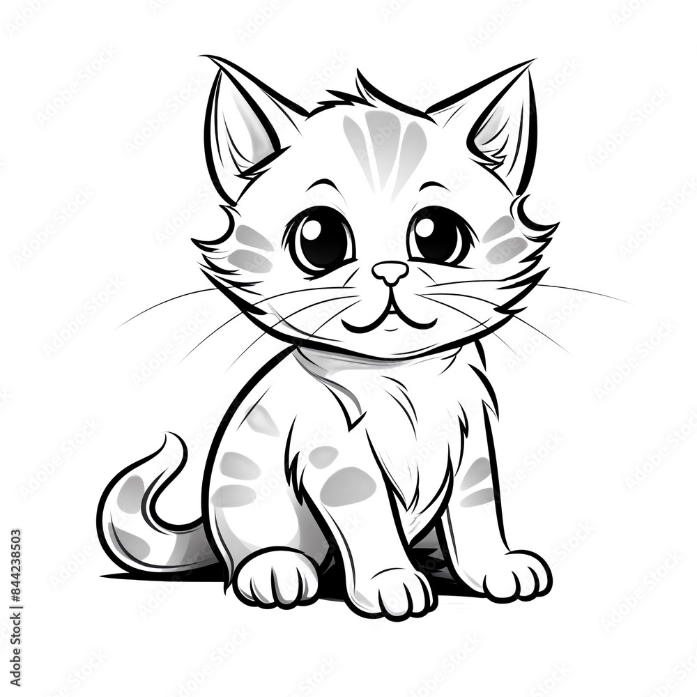 A cute cartoon Orange Tabby Cat with ink splashes, vector illustration A cute cartoon Orange Tabby Cat with ink splashes, vector illustration