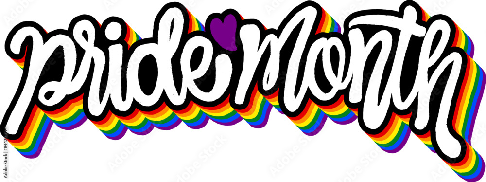 Obraz premium LGBT pride art on white background. template for poster, social network, banner, cards. word PRIDE for poster. LGBTQ love symbol background. Concept design.